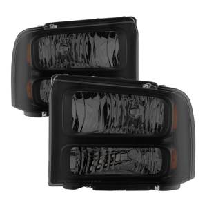 SPYDER - SPYDER Xtune Ford F250 F350 F450 Superduty Excursion 99-04 Headlights Black Smoked HD-JH-FF25099-HA-BSM - 9033001 - Image 1