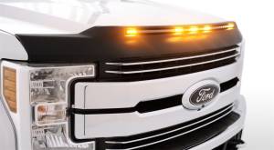 AVS - AVS 2017-2019 Ford F250 Super Duty Aeroskin Low Profile Hood Shield w/ Lights - Black - 753135 - Image 10