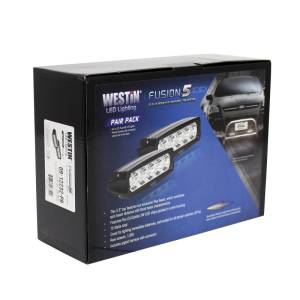 Westin - Westin Fusion5 LED Light Bar Single Row 5.5 inch Flex w/3W Epistar (Set of 2) - Black - 09-12232-PR - Image 4