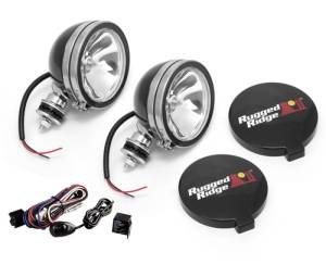 Rugged Ridge - Rugged Ridge 6in Halogen Light Kit Black Steel Housings - 15207.51 - Image 1