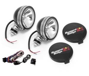 Rugged Ridge - Rugged Ridge 6in Halogen Light Kit Black Steel Housings - 15207.51 - Image 2