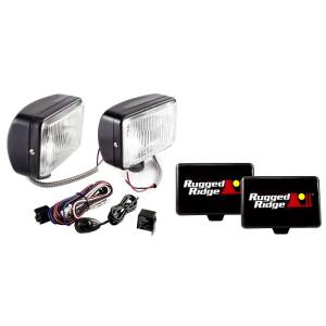 Rugged Ridge - Rugged Ridge 5x7-In Halogen Fog Light Kit Black Steel Housings - 15207.55 - Image 2