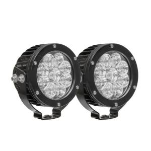 Westin - Westin Axis LED Auxiliary Light 4.75 inch Round Flood w/3W Osram (Set of 2) - Black - 09-12007B-PR - Image 1