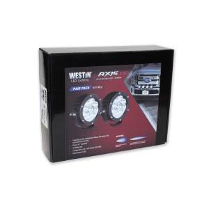 Westin - Westin Axis LED Auxiliary Light 4.75 inch Round Flood w/3W Osram (Set of 2) - Black - 09-12007B-PR - Image 3