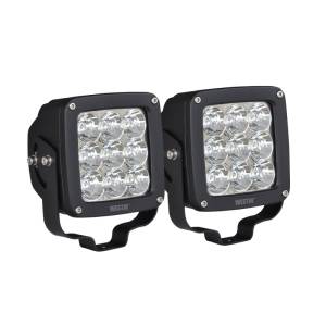 Westin - Westin Axis LED Auxiliary Light 4.5 inch x 4.5 inch Square Spot w/3W Osram (Set of 2) - Black - 09-12219A-PR - Image 1