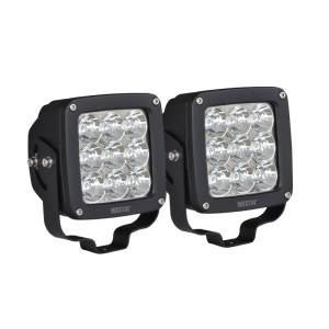 Westin - Westin Axis LED Auxiliary Light 4.5 inch x 4.5 inch Square Spot w/3W Osram (Set of 2) - Black - 09-12219A-PR - Image 2