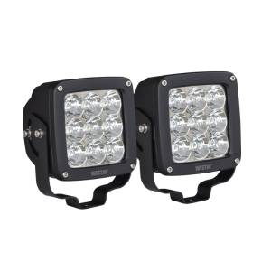 Westin - Westin Axis LED Auxiliary Light 4.5 inch x 4.5 inch Square Flood w/3W Osram (Set of 2) - Black - 09-12219B-PR - Image 1