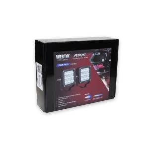 Westin - Westin Axis LED Auxiliary Light 4.5 inch x 4.5 inch Square Flood w/3W Osram (Set of 2) - Black - 09-12219B-PR - Image 3
