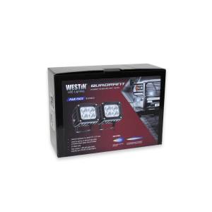 Westin - Westin Quadrant LED Auxiliary Light 3 inch x 2.5 inch Flood w/5W Cree (Set of 2) - Black - 09-12252B-PR - Image 4