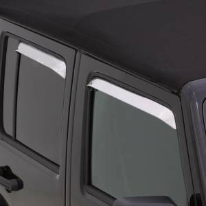 AVS - AVS 87-98 Ford F-250 Super Duty Ventshade Front & Rear Window Deflectors 4pc - Stainless - 14075 - Image 3
