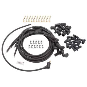 Edelbrock - Edelbrock Spark Plug Wire Set Universal 90 Deg Boots 500 Ohm Resistance 8 65mm Black Wire (Set of 9) - 22701 - Image 1