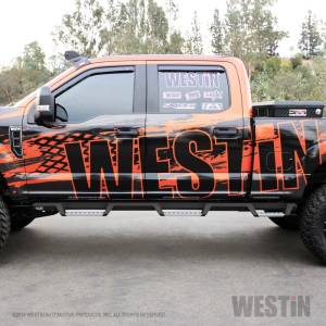 Westin - Westin/HDX 17-18 Ford F-250/350 Crew Cab (6.75ft Bed) Stainless Drop Nerf Step Bars - Textured Black - 56-5340252 - Image 4