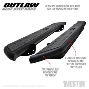 Westin - Westin 15-20 Ford F-150 SuperCab / 17-20 F-250/350 SuperCab Outlaw Nerf Step Bars - Textured Black - 58-53935 - Image 1