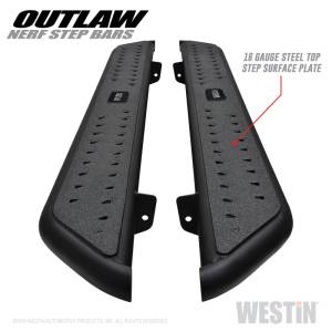 Westin - Westin 15-20 Ford F-150 SuperCab / 17-20 F-250/350 SuperCab Outlaw Nerf Step Bars - Textured Black - 58-53935 - Image 2