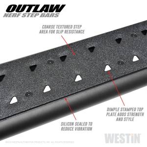 Westin - Westin 15-20 Ford F-150 SuperCab / 17-20 F-250/350 SuperCab Outlaw Nerf Step Bars - Textured Black - 58-53935 - Image 3