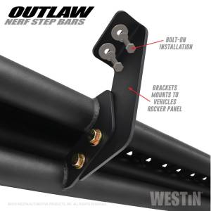 Westin - Westin 15-20 Ford F-150 SuperCab / 17-20 F-250/350 SuperCab Outlaw Nerf Step Bars - Textured Black - 58-53935 - Image 4