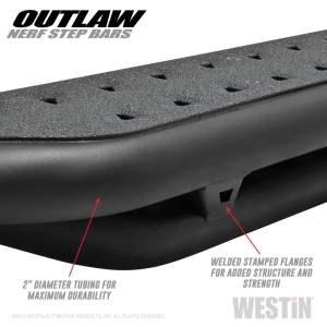 Westin - Westin 15-20 Ford F-150 SuperCab / 17-20 F-250/350 SuperCab Outlaw Nerf Step Bars - Textured Black - 58-53935 - Image 7