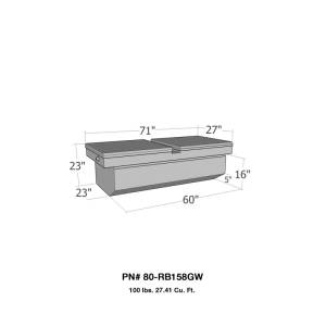 Westin - Westin/Brute Gull Wing Lid Full Size Xtra Deep Xtra Wide w/ Slant - Aluminum - 80-RB158GW - Image 3