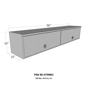 Westin - Westin/Brute High Cap HD Top Sider 16in x 96in w/flip up Doors - Aluminum - 80-HTB96C - Image 3