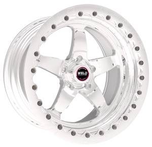 Weld S71 17x10 / 5x4.5 BP / 7.9in. BS Polished Wheel (Low Pad) - Polished Single Beadlock MT - 71LP7100A80G